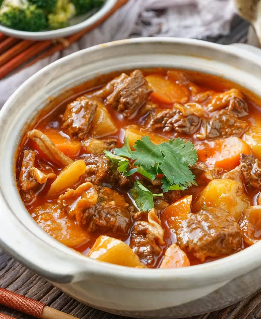 Bò nấu rượu vang