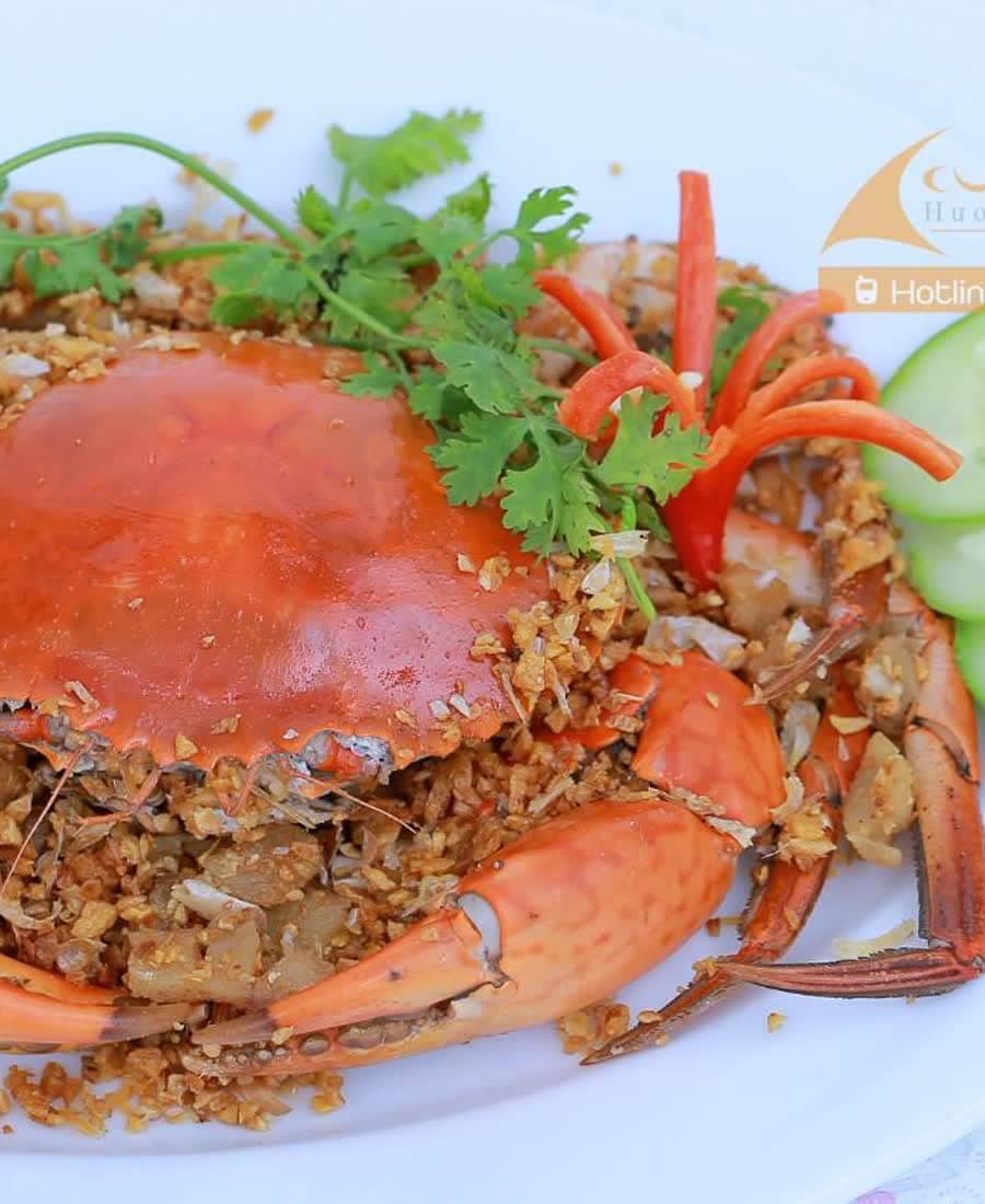 Cua biển cháy tỏi