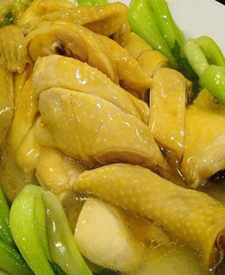 Gà hấp cải