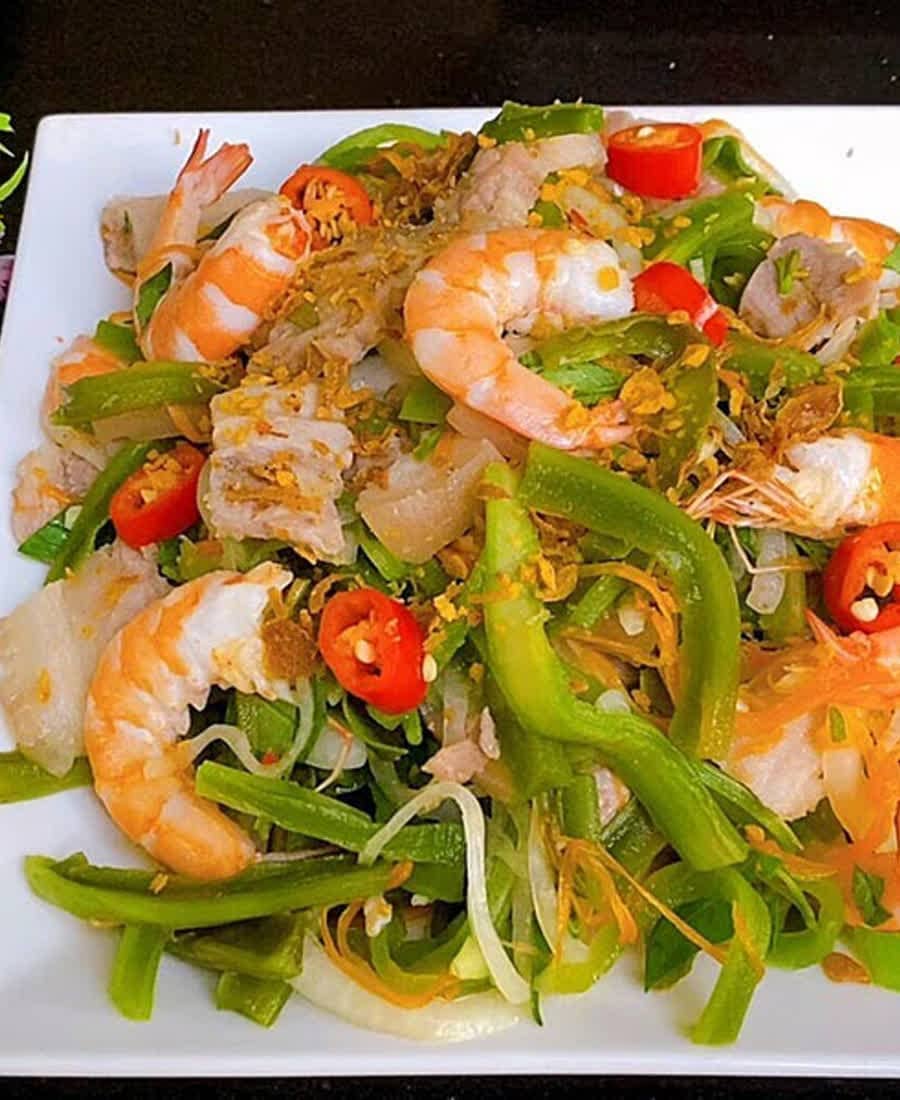 Gỏi tiến vua tôm thịt