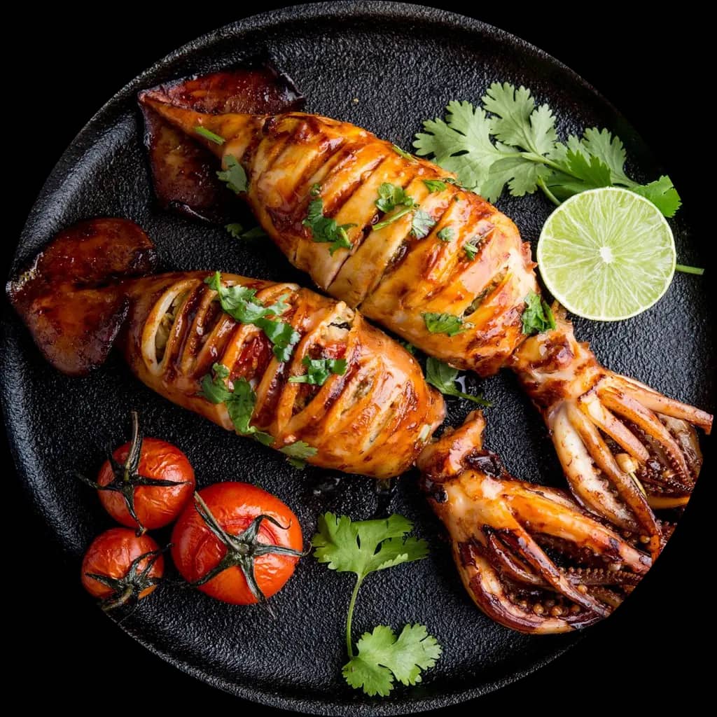 Mực ống nướng sa tế